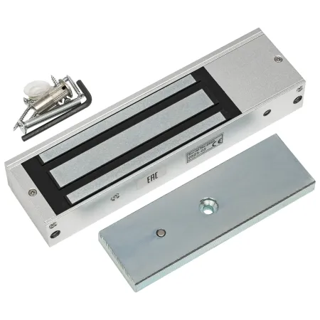 Электромагнитный замок AccordTec ML-500A с планкой, серебро