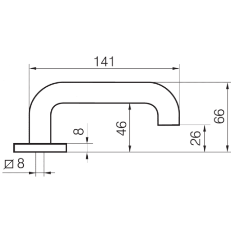 Ручка дверная Abloy Presto 3-20 для аварийных выходов