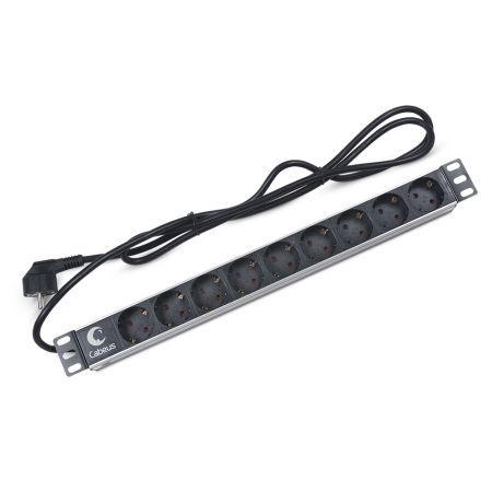 Блок евророзеток Cabeus PDU-9P-2EU для 19" шкафов, горизонтальный, 9 розеток, 16 A