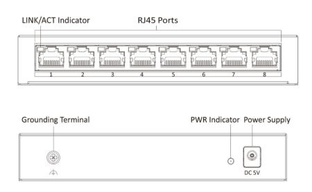 Неуправляемый коммутатор HikVision DS-3E0508-E(B)