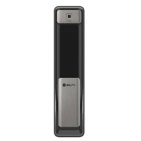 Электронный замок биометрический Solity GSP-2000BK Dark Silver по отпечатку пальца, двухригельный
