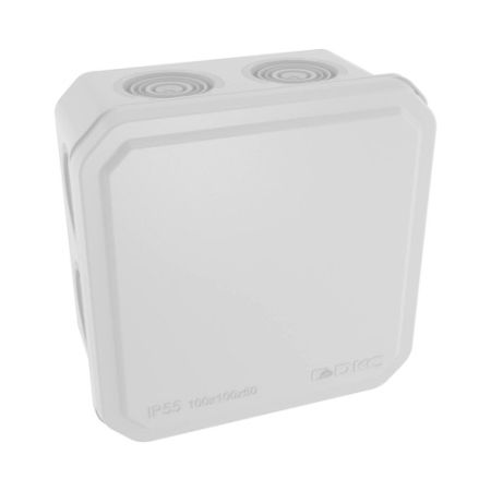 Коробка ответвительная 100х100х50 (53800) с кабельными вводами, IP55