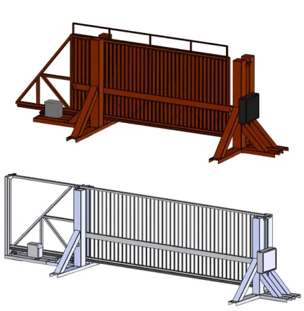 Противотаранные ворота ПВО-СБ 4000 откатные, электромеханические Противотаранные ворота ПВО-СБ 4000 откатные, электромеханические
