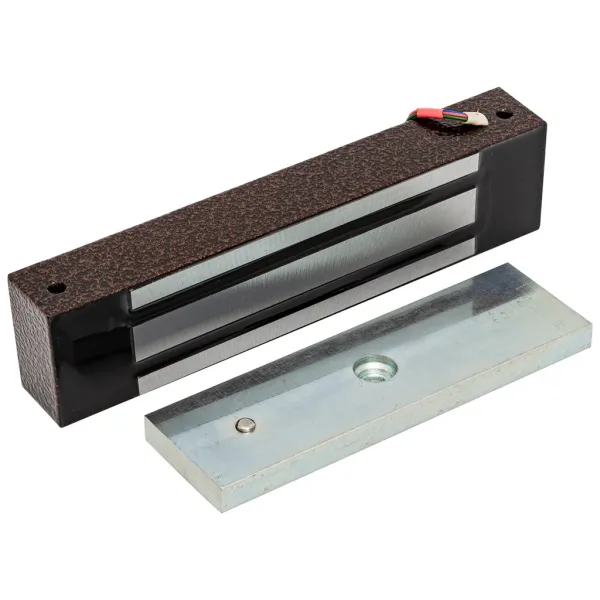 Электромагнитный замок AccordTec ML-400 KB с уголком, коричневый