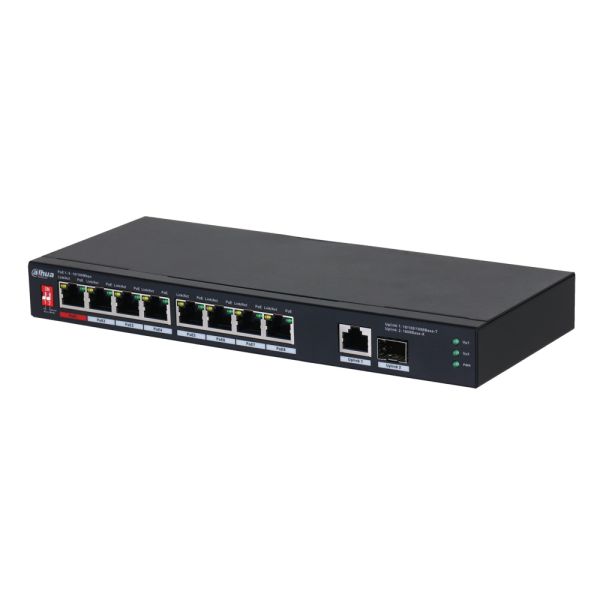 Неуправляемый 8-портовый PoE коммутатор Dahua DH-PFS3110-8ET1GT1GF-96