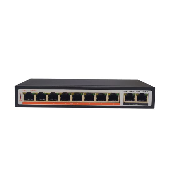 Неуправляемый 10-портовый PoE-коммутатор TI-208P