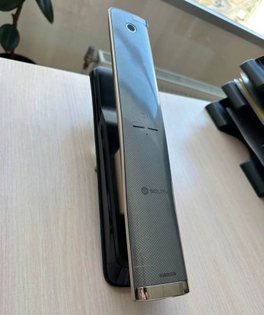 Электронный замок биометрический Solity GP-4000BK Dark Silver, распознавание по отпечатку пальца, двухригельный