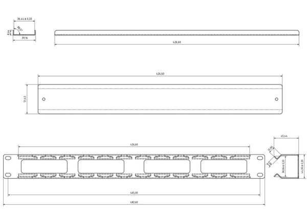 Кабельный организатор Hyperline CM-1U-ML-COV металлический, с крышкой 19", 1U