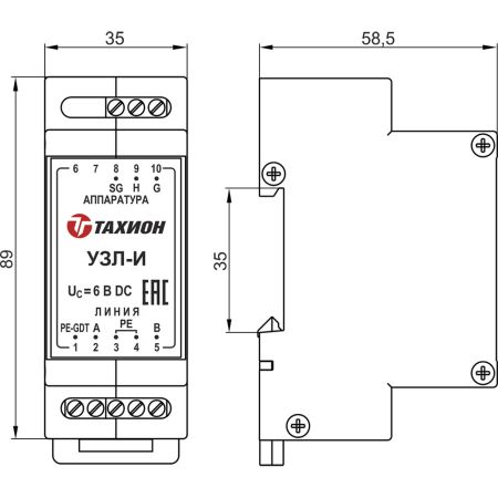 Устройство защиты портов интерфейса RS-485 Тахион УЗЛ-И