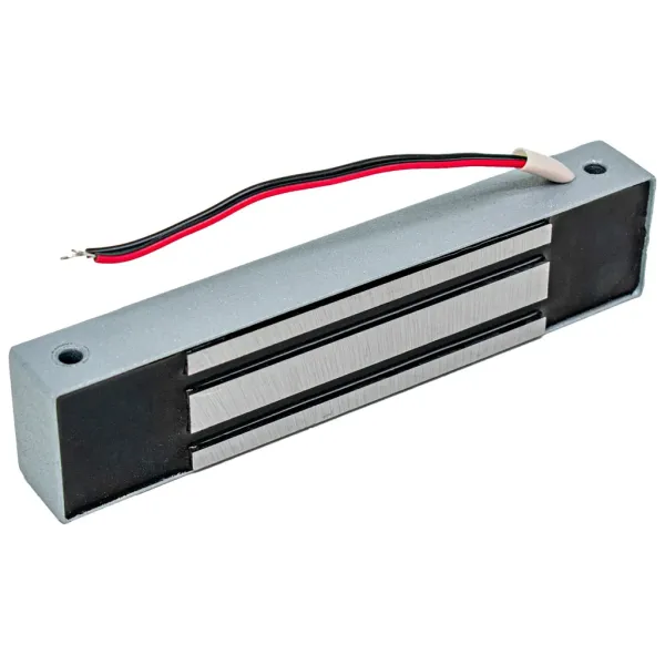 Электромагнитный замок AccordTec ML-180K с планкой, серебряный металлик