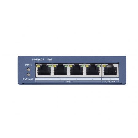 Неуправляемый 4-портовый PoE коммутатор HikVision DS-3E0505P-E