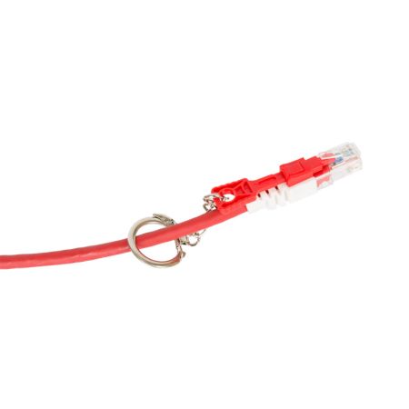 Коммутационный шнур патч-корд с замком NikoMax NMC-PC4UE55B-010-CS-RD (1 м)