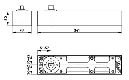 Доводчик напольный dormakaba BTS80 BC+DC EN 6 ФОП, без шп.