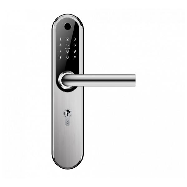 Электронный биометрический замок Novilock Home Plus v.4239 silver, под DIN цилиндр,IP55