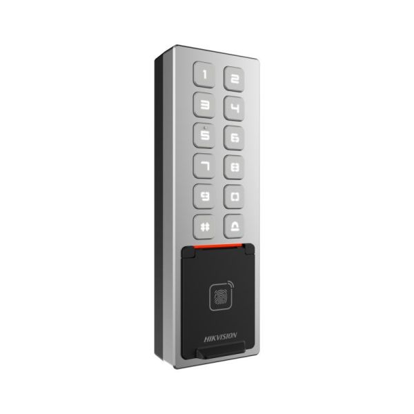 Биометрический терминал HikVision DS-K1T805MBFWX со считывателями отпечатков пальцев, карт Mifare, Wi-Fi и Bluetooth