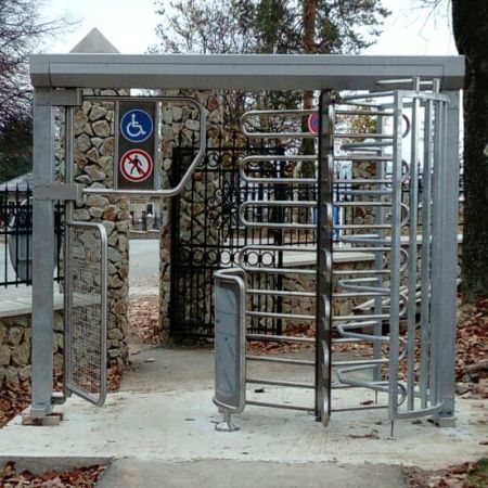 Полноростовой турникет с калиткой для прохода с велосипедом Gotschlich Ecco 120 BFB Stainless (6ELK3A0BC-T)