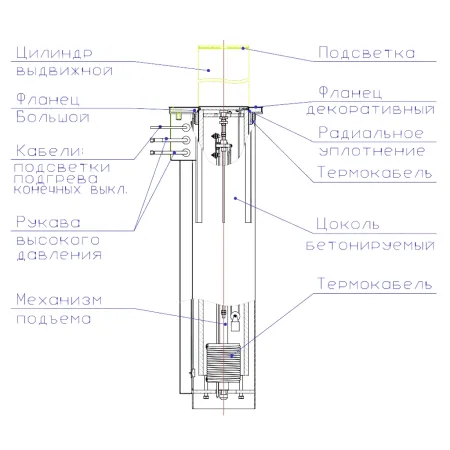 Противотаранный боллард Silar ДПС 32.100.18Г с внешней гидростанцией Противотаранный боллард Silar ДПС 32.100.18Г с внешней гидростанцией