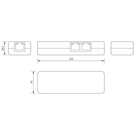 Удлинитель Ethernet RVi-1NE10-2FP