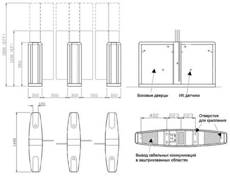 Автоматизированная проходная Gunnebo SpeedStile FP EV 1200 (SSFRNCLH120NL1)