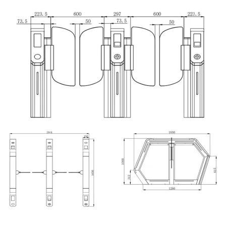 Турникет распашной Avix Omega (AV.SG.6627) Турникет распашной Avix Omega (AV.SG.6627)