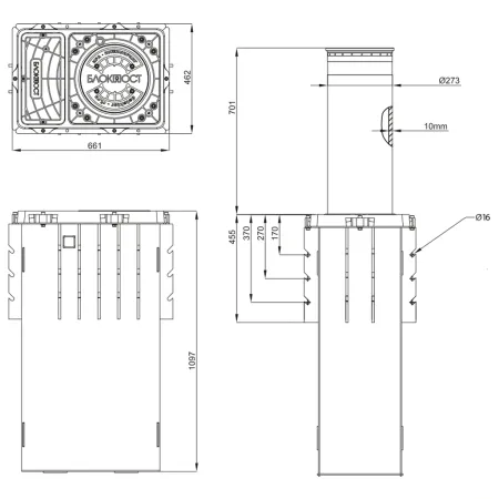 Гидравлический противотаранный боллард Блокпост К4 RAL Гидравлический противотаранный боллард Блокпост К4 RAL