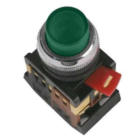 Кнопка зеленая d22 мм неон 1з+1р IEK ABLFP-22