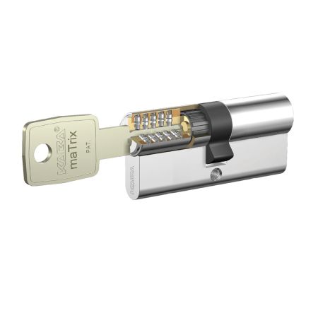 Евроцилиндр dormakaba matrix plus, ключ-ключ, никель, 5 ключей