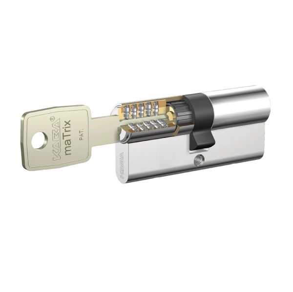 Евроцилиндр dormakaba matrix plus, ключ-ключ, никель, 5 ключей