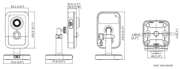 Компактная IP-камера 2Мп HiWatch IPC-C022-G2 (4 мм) с PIR-датчиком и микрофоном