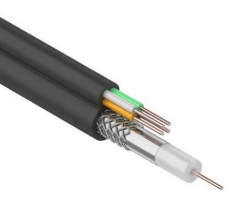 Кабель комбинированный Rexant ККСВ-П+4х0,5 мм для охранного телевидения Кабель комбинированный Rexant ККСВ-П+4х0,5 мм для охранного телевидения