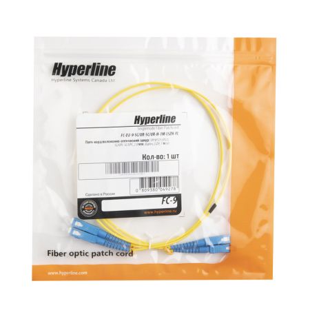 Патч-корд волоконно-оптический Hyperline FC-D2-9-SC/UR-SC/UR-H-1M-LSZH-YL, SM 9/125 (OS2), SC/UPC-SC/UPC, 2.0 мм, duplex, LSZH, 1 м Патч-корд волоконно-оптический Hyperline FC-D2-9-SC/UR-SC/UR-H-1M-LSZH-YL, SM 9/125 (OS2), SC/UPC-SC/UPC, 2.0 мм, duplex, LSZH, 1 м