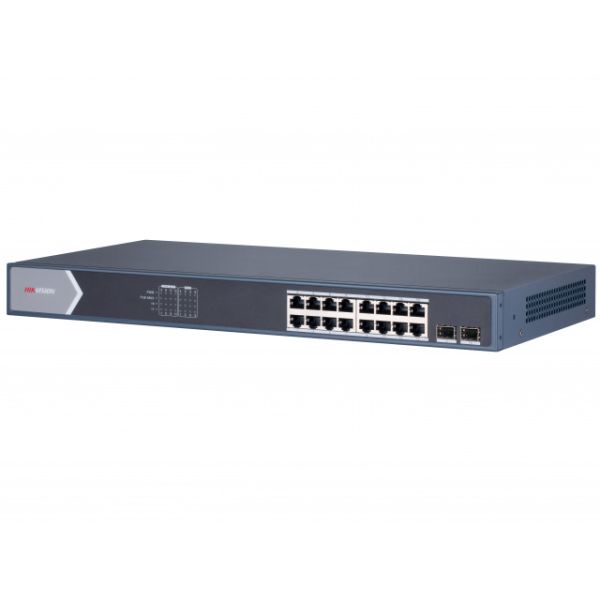 Интеллектуальный управляемый 16-портовый PoE-коммутатор HikVision DS-3E1518P-SI