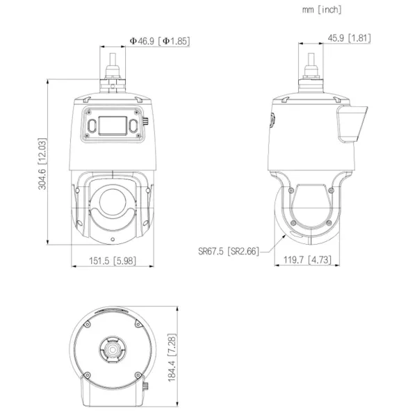 Двойная PTZ видеокамера 4Мп Dahua DH-SDT4E225-4F-GB-A-PV1-0280-S2 с ИИ и активным сдерживанием Двойная PTZ видеокамера 4Мп Dahua DH-SDT4E225-4F-GB-A-PV1-0280-S2 с ИИ и активным сдерживанием