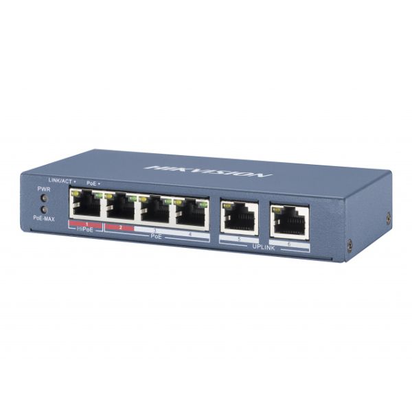 Неуправляемый Hi-PoE-коммутатор HikVision DS-3E0106HP-E