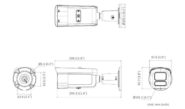 Цилиндрическая ColorVu IP-видеокамера 4Мп HikVision DS-2CD2647G2HT-LIZS (2.8-12 мм), черная с AcuSense и EXIR/LED подсветкой до 60м