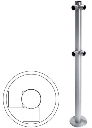 Стойка ограждения L-образная двусторонняя Oxgard Ø50 1000 мм (ВЗР 1996.03) Стойка ограждения L-образная двусторонняя Oxgard Ø50 1000 мм (ВЗР 1996.03)