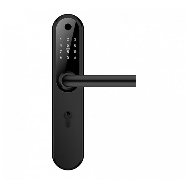 Электронный биометрический замок Novilock Home Plus v.4240 black, под DIN цилиндр,IP55