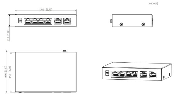 Неуправляемый POE коммутатор 6-портовый Dahua DH-PFS3006-4GT-60