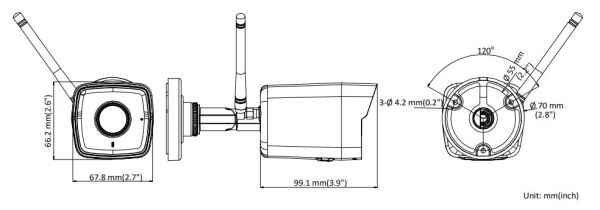 Уличная IP-камера Wi-Fi 2Мп HiWatch DS-I250W(C) (2.8 мм) с микрофоном