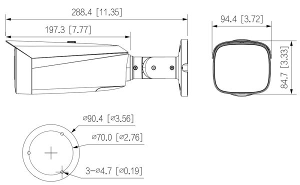 IP-видеокамера уличная Full-color 4Мп Dahua DH-IPC-HFW3449T1P-ZAS-PV-S5 с ИИ
