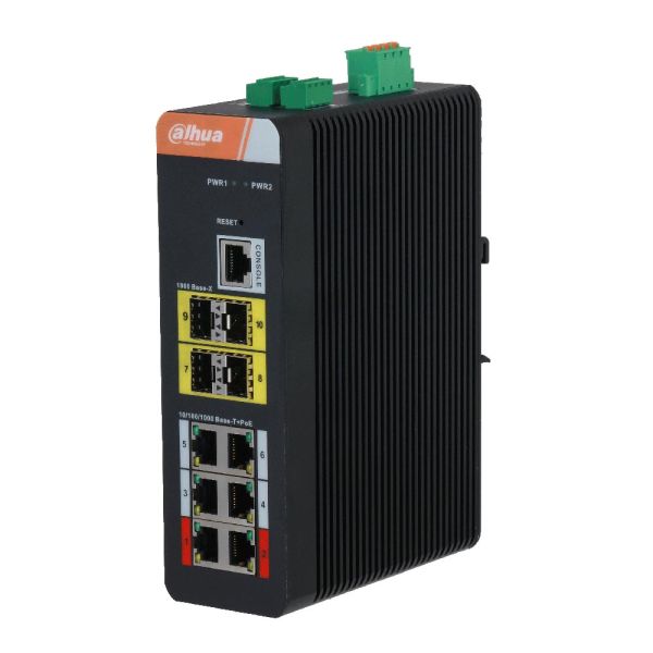 Управляемый 6-портовый промышленный PoE коммутатор Dahua DH-IS4410-6GT-120