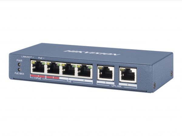 Неуправляемый PoE-коммутатор HikVision DS-3E0106P-E/M
